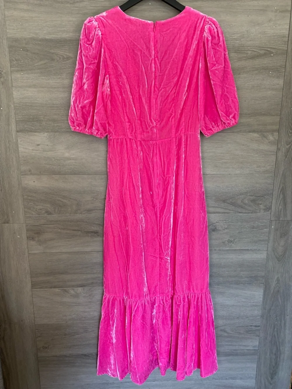 Rhode Ester Velvet Puff Sleeve Midi Dress - Picture 7 of 9